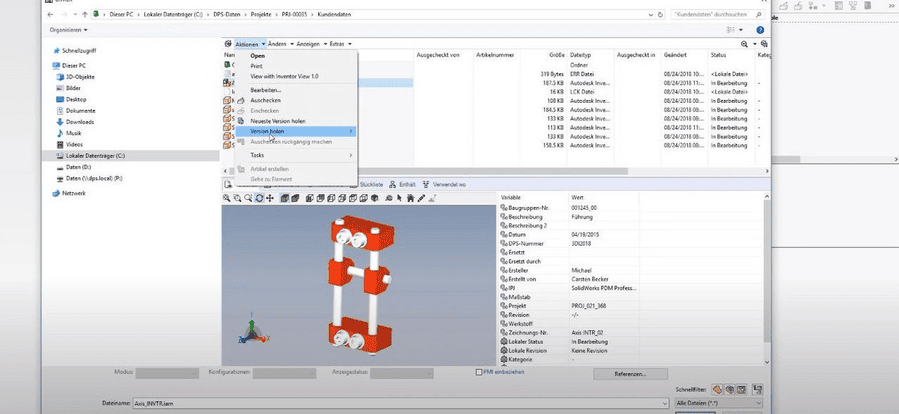 SOLIDWORKS-PDM-Stuecklistenerstellung