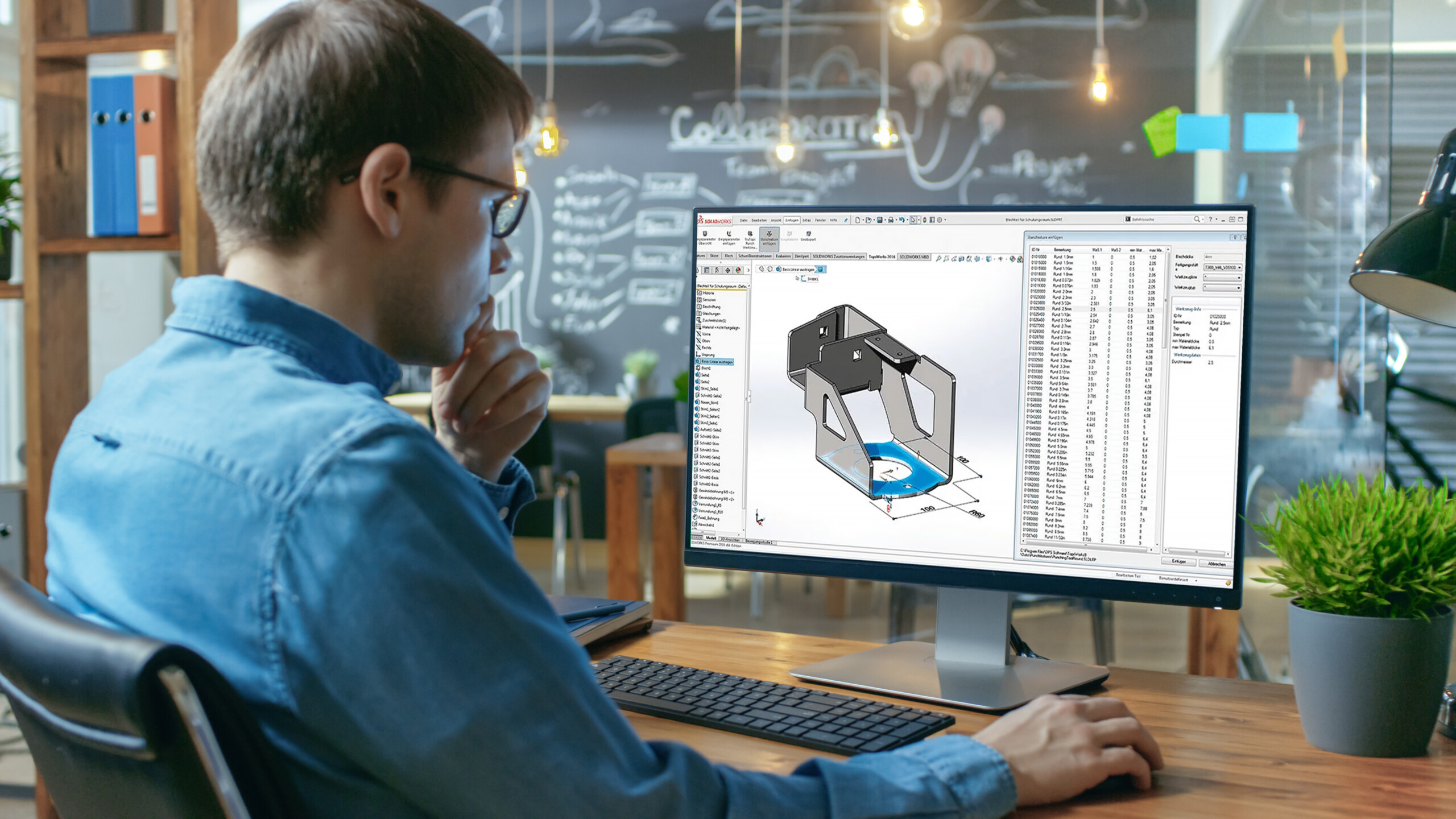 Person nutzt TopsWorks Software am Bildschirm