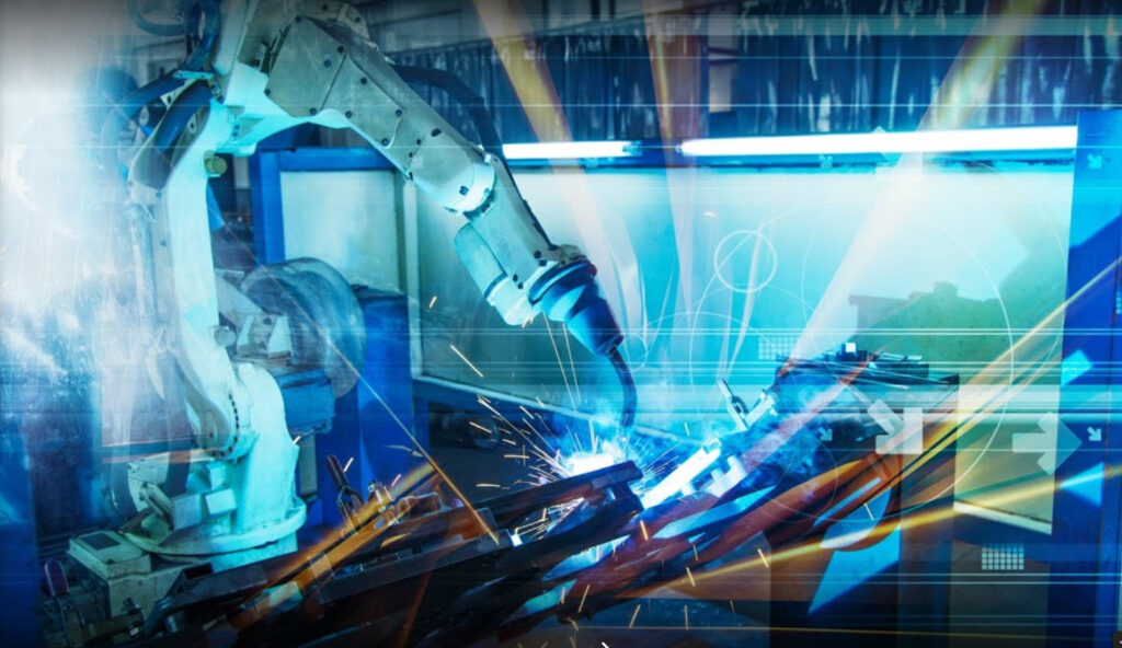 Industrieroboter beim automatisierten Schweißen