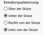 Platzierung von Bemaßungen in einer CAD-Skizze zur exakten Definition von Geometrie