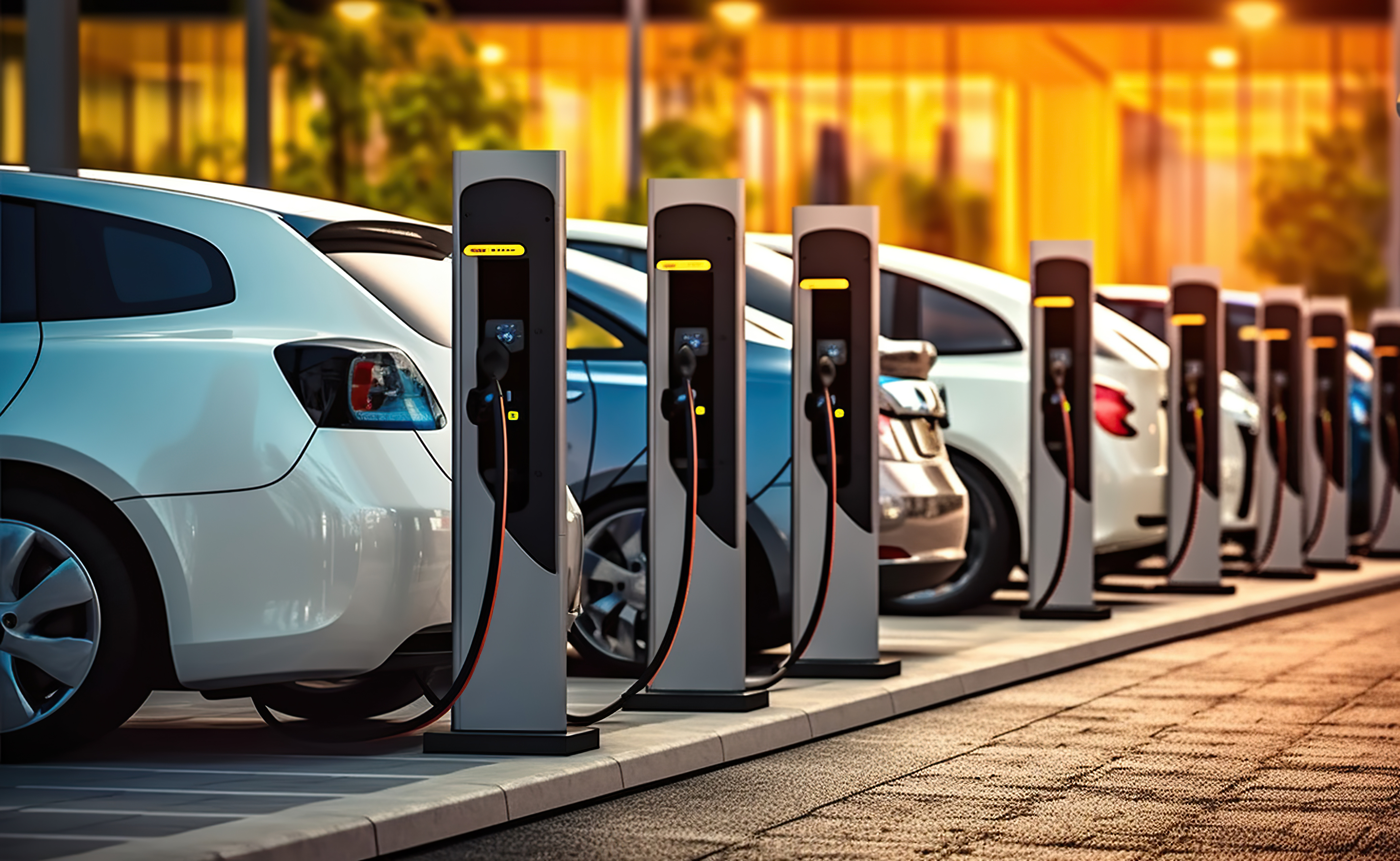 Elektrifizierung von Autos mit modernen Ladesäulen