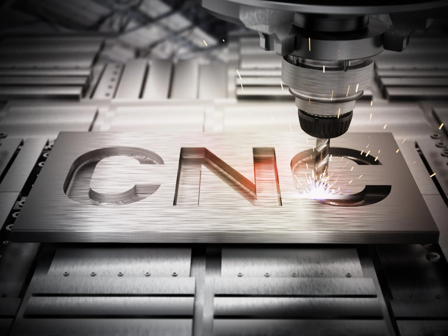 Bohrer im Einsatz während eines CNC-Fertigungsprozesses